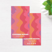 ピンクウェーブイヤリングネックレスジュエリーディスプレイカード (デスク)