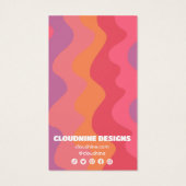 ピンクウェーブイヤリングネックレスジュエリーディスプレイカード (裏面)