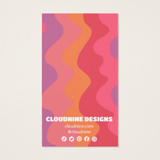 ピンクウェーブイヤリングネックレスジュエリーディスプレイカード (裏面)