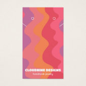 ピンクウェーブイヤリングネックレスジュエリーディスプレイカード (正面)