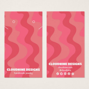 ピンクウェーブイヤリングネックレスジュエリーディスプレイカード