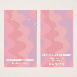 ピンクウェーブイヤリングネックレスジュエリーディスプレイカード