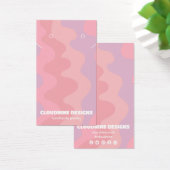 ピンクウェーブイヤリングネックレスジュエリーディスプレイカード (デスク)