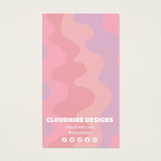 ピンクウェーブイヤリングネックレスジュエリーディスプレイカード (裏面)