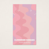 ピンクウェーブイヤリングネックレスジュエリーディスプレイカード (正面)