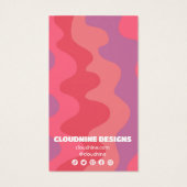 ピンクウェーブイヤリングネックレスジュエリーディスプレイカード (裏面)