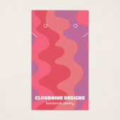 ピンクウェーブイヤリングネックレスジュエリーディスプレイカード (正面)