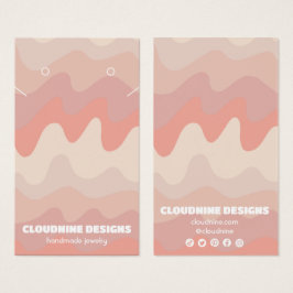 ピンクウェーブイヤリングネックレスジュエリーディスプレイカード