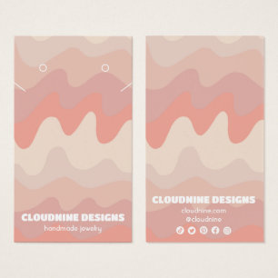 ピンクウェーブイヤリングネックレスジュエリーディスプレイカード