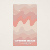 ピンクウェーブイヤリングネックレスジュエリーディスプレイカード (正面)