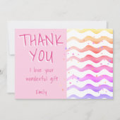 ピンクウェーブガール誕生日 サンキューカード (正面)