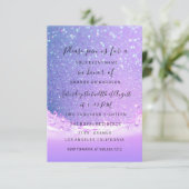 ピンクウェーブズ海ピンクパープルブルーブライダル結婚ズ 招待状 (スタンド正面)