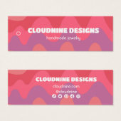 ピンクウェーブハングタグネックレスジュエリーディスプレイカード (正面&裏面)