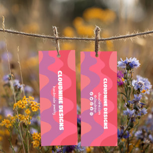 ピンクウェーブハングタグネックレスジュエリーディスプレイカード