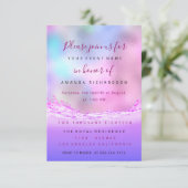 ピンクウェーブブライダルスウィート16thピンク海パステル 招待状 (スタンド正面)