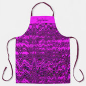 ピンクウェーブ抽象芸術ウェーブパターンモノグラムかわいい エプロン (正面)