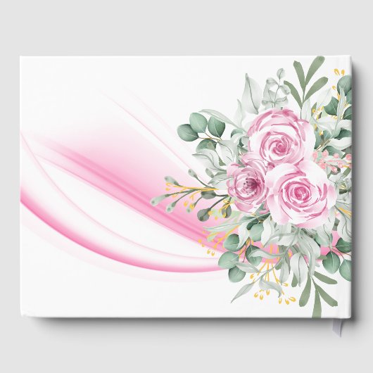 ピンクウェーブ&フローラ結婚ズゲストブック ゲストブック (裏面)