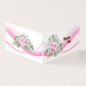 ピンクウェーブ&フローラ結婚ズサンキューカード (外部)