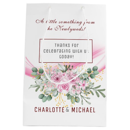 ピンクウェーブ&フローラ結婚ズ抱き枕 ミディアムペーパーバッグ (裏面)