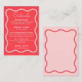 ピンクウェー結婚ブレトロ エンクロージャーカード (正面/裏面)
