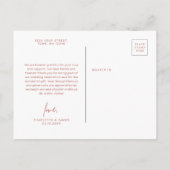 ピンクウェー縁どブーありがとうはがき インビテーションポストカード (裏面)