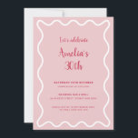 ピンクウェー縁どブ誕生日招待状 招待状<br><div class="desc">Wavy Collectionとコーディネートする縁どように設計されたこの誕生日の招待は白い背景にモダントレンディーとピ縁どックカラーの波状を備えた人気があるを特徴とする。お客様もしの関心をトレンディーの招待で色ポップ・アートの付きで引き付けたい、このスイートはあなたにぴったりだ。レイアウト、フォント、文字サイズの変更など、このデザインの高度なカスタマイズを行うには、上クリックの「」ボタカスタマイズンを使用してください。何か連絡質問があれば私に頼む！</div>