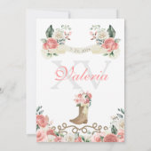 ピンクウエスタンチャラウーマン女性のカーボーイキンセアニラ 招待状 (裏面)