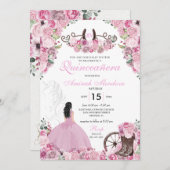 ピンクウエスタンチャラフローラブーツキンセアニラ 招待状 (正面/裏面)