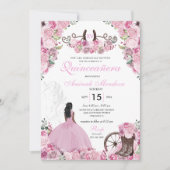 ピンクウエスタンチャラフローラブーツキンセアニラ 招待状 (正面)