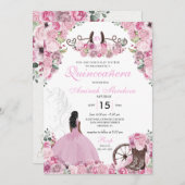 ピンクウエスタンチャラフローラブーツキンセアニラ 招待状 (正面/裏面)