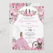 ピンクウエスタンチャラフローラブーツキンセアニラ 招待状 (正面/裏面)