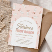 ピンクウエスタンファーストロデオガール誕生日 招待状