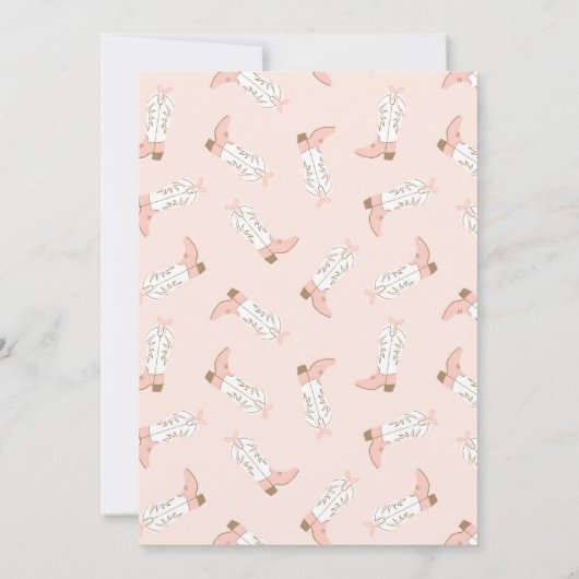 ピンクウエスタンファーストロデオガール誕生日 招待状 (裏面)