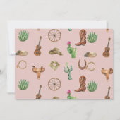 ピンクウエスタンファースト誕生日ロデオサンキューカード サンキューカード (裏面)