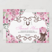 ピンクウエスタンホースキンセアニェラサンキューカード サンキューカード (正面/裏面)