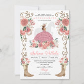 ピンクウエスタンマリアチチャロプリンセスキンセアニラ 招待状 (正面)
