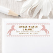 ピンクウエスタンロデオホース差出人住所ラベル- Co ラベル (インサイチュ)