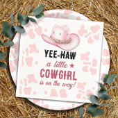 ピンクウエスタンロデオ女性のカーボーイベビーシャワー スタンダードカクテルナプキン