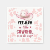 ピンクウエスタンロデオ女性のカーボーイベビーシャワー スタンダードカクテルナプキン (正面)