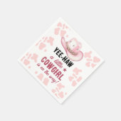 ピンクウエスタンロデオ女性のカーボーイベビーシャワー スタンダードカクテルナプキン (角)