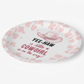 ピンクウエスタンロデオ女性のカーボーイベビーシャワー ペーパープレート (アングル)