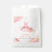 ピンクウォーエレガントターカラーバレリーナガールベビーシャワー フェイバーバッグ (正面)