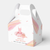 ピンクウォーエレガントターカラーバレリーナガールベビーシャワー フェイバーボックス (裏面サイド)