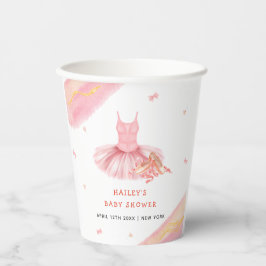 ピンクウォーエレガントターカラーバレリーナガールベビーシャワー 紙コップ