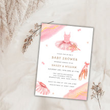 ピンクウォーエレガントターカラーバレリーナ赤ちゃんシャワー