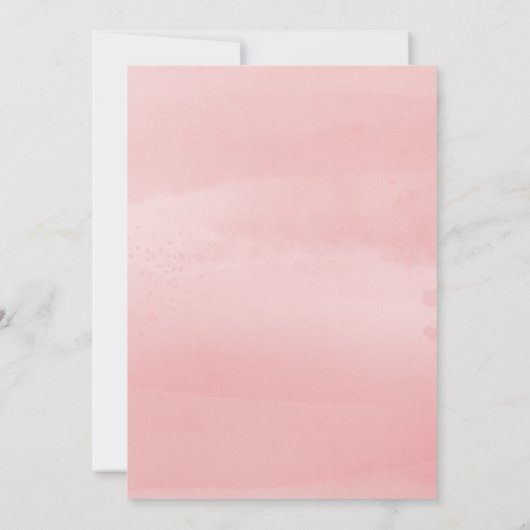 ピンクウォーターアイボリーと金ゴールドダスト50誕生日 招待状 (裏面)