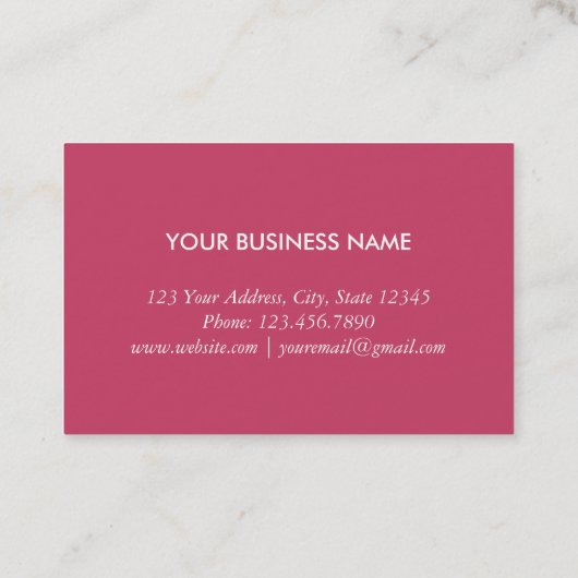 ピンクウォーターカラーと金ゴールドフォイルフェイクユーロ 名刺 (裏面)