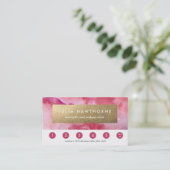 ピンクウォーターカラーと金ゴールドホイルフェイクス ロイヤリティカード (スタンド正面)