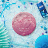 ピンクウォーターカラーアイスクリームパーソナライズされたパーティー ペーパープレート (パーティー)