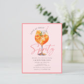 ピンクウォーターカラーアペロルスピリッツブライダルシャワー招待状 (スタンド正面)